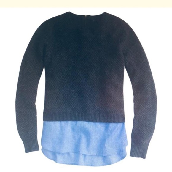 J Crew Navy Lambswool Shirttail Sweater Size S - Picture 1 of 16
